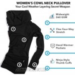 Woolly Clothing Women's Merino Wool Cowl Neck Pullover - Mid Weight - Wicking Breathable Anti-Odor