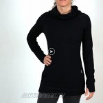 Woolly Clothing Women's Merino Wool Cowl Neck Pullover - Mid Weight - Wicking Breathable Anti-Odor