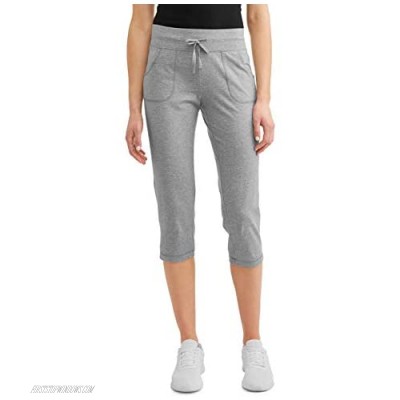 Athletic Works Women's Active Core Knit Capri (Small 4/6 Grey Heather)