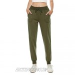 AvaCostume Women's Cotton Stretch Active Jersey Jogger Pants with Pockets