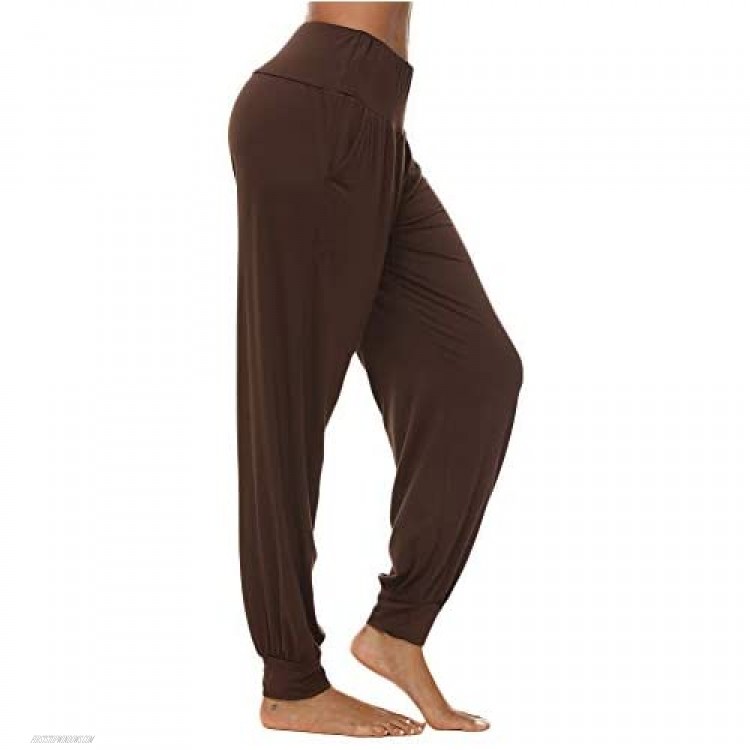 AvaCostume Women's Loose Yoga Harem Workout Pants with Pockets