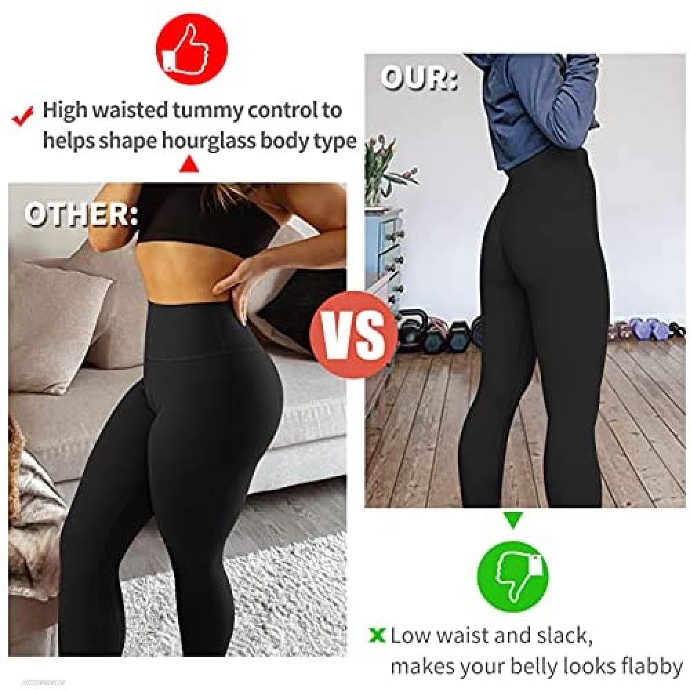 BLUEENJOY 3 Pack Leggings for Women-Butt Lift High Waisted Tummy Control Yoga Pants-Workout Running Leggings 