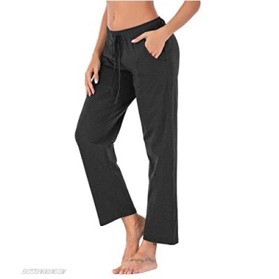 Boolink Sweatpants for Women Long Length Yoga Pants Cotton Pants Women Long Length Yoga Pants - Charcoal Grey M
