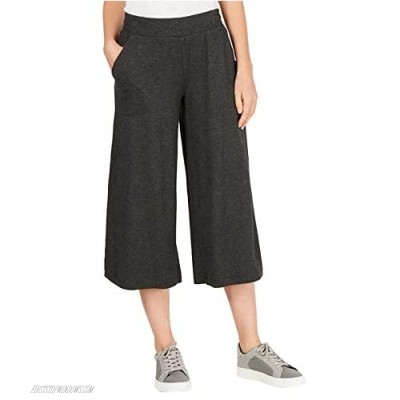 Ideology Wide-Leg Cropped Pants Charcoal Heather Large
