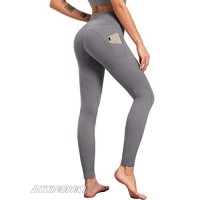 LOGEEYAR Yoga Pants for Women High Waist Tummy Control Workout Leggings with Pockets Seamless Compression Leggings (Grey X-Large)