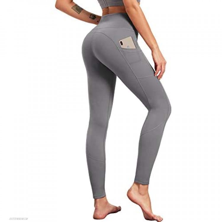 LOGEEYAR Yoga Pants for Women High Waist Tummy Control Workout Leggings with Pockets Seamless Compression Leggings (Grey X-Large)