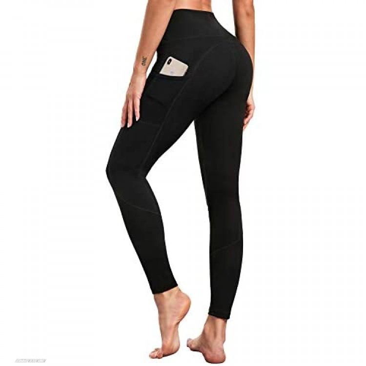 LOGEEYAR Yoga Pants for Women High Waist Tummy Control Workout Leggings with Pockets Seamless Compression Leggings (Black X-Large)