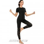LUREME Seamless Yoga Pants High Waist Tummy Control Shapewear Power Flex Capri (sb000034)