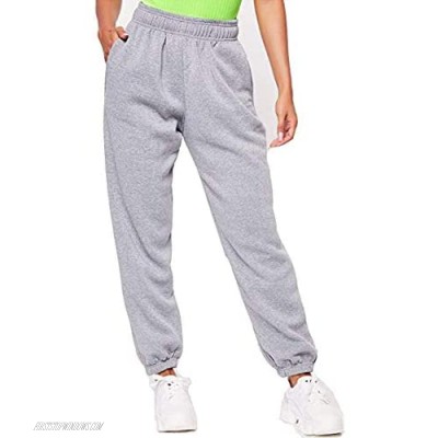 N / D Women's High Waisted Sweatpants Cotton Sporty Gym Athletic Jogger Pants Baggy Lounge Pants Sportswear