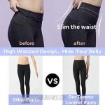 Opuntia Yoga Pants for Women Pockets - Pack High Waist Tummy Control Softy 4 Way Stretch Leggings for Workout Yoga Running