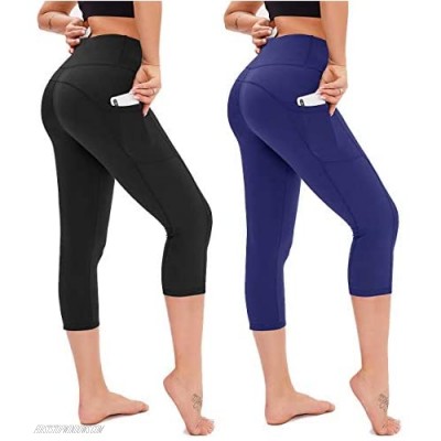 Opuntia Yoga Pants for Women Pockets - Pack High Waist Tummy Control Softy 4 Way Stretch Leggings for Workout Yoga Running