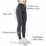 RexSoul Fitness Pants for Women Leggings with Pockets High Waist Abdomen Leggings and Hip Yoga Pants Breathable Soft