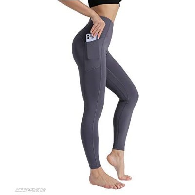 Roseangel Women's Sports Yoga Pants Opaque Sports Pants with Pockets Belly Control High Waist Sports Leggings for Girls (Gray Small)