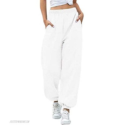 Sprifloral Women’s Workout Jogger Pants Sweatpants - Winter Warm Fleece Running Yoga Pants with Pockets
