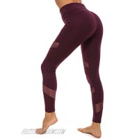 STARBILD Women Mesh Scrunch Elastic Yoga Pants Skinny Workout Leggings with Side Pockets