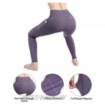 STYLEWORD Womens Yoga Pants with Pockets High Waist Workout Leggings Running Pants(Purple Grey-018B XL)