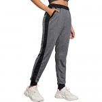 SweatyRocks Women's Drawstring Waist Athletic Sweatpants Jogger Pants with Pocket Grey Black X-Large