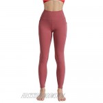 Women's Sports Yoga Pants Opaque Sports Pants with Pockets Belly Control High Waist Sports Leggings for Girls (Dark Red Large)