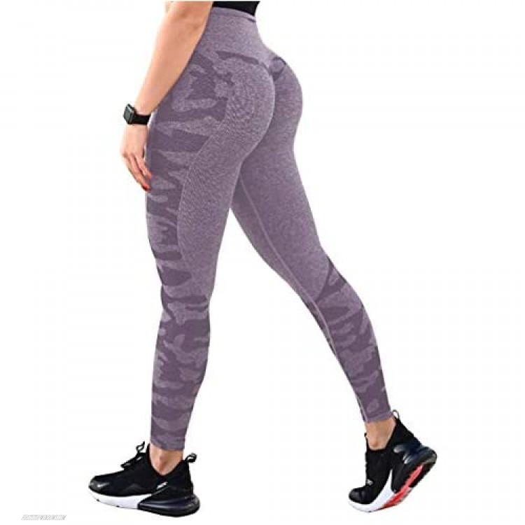 COMFREE Ultra Soft Gym Sports Athletic Yoga Leggings Workout Pants Running Tights Compression Women Purple S