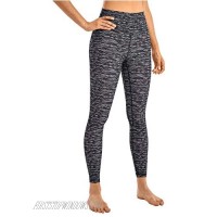 CRZ YOGA Women's Naked Feeling Yoga Pants 25 Inches - 7/8 High Waisted Workout Leggings Black and White Stripe Small