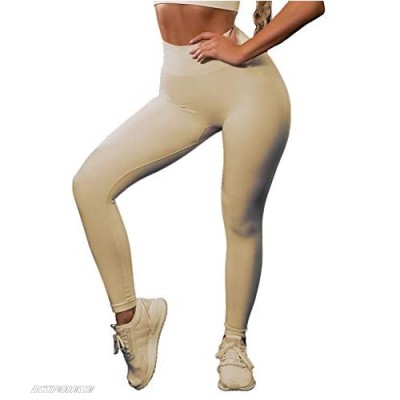Mojessy Yoga Pants for Women High Waist Tummy Control Seamless Workout Running Leggings