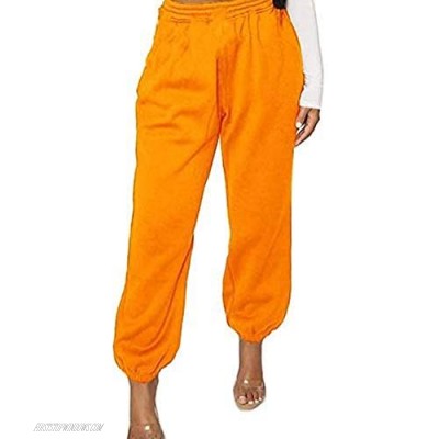 Shuyun Women's Cinch Bottom Sweatpants Pockets High Waist Sporty Gym Athletic Fit Jogger Pants Lounge Trousers