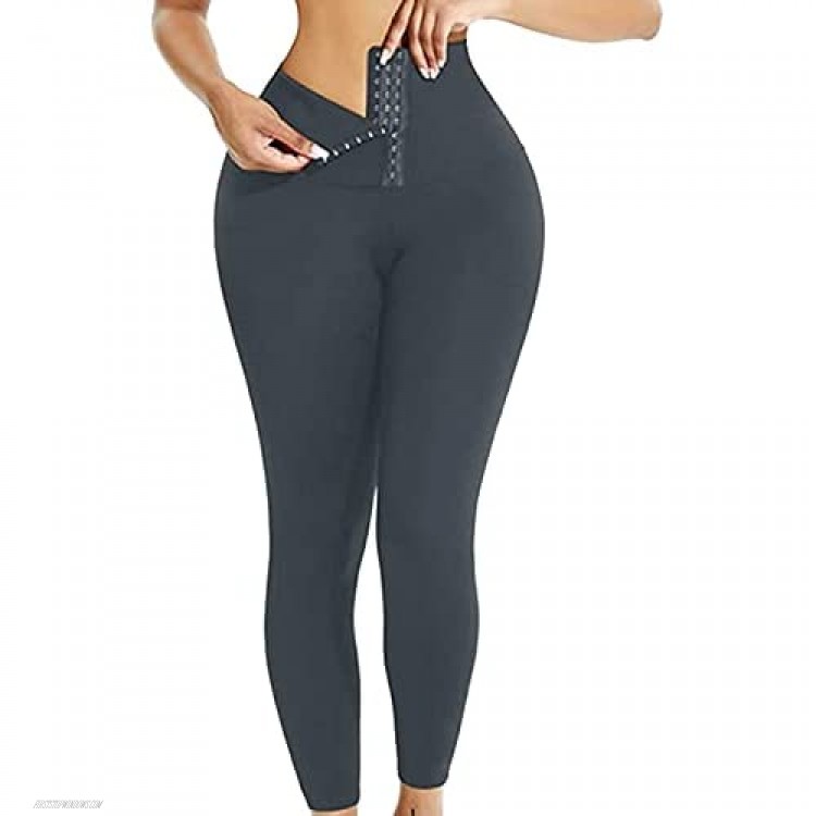 Xishiloft Women's Fitness Corset Leggings Cincher Waist Trainer Gym Running Tummy Control Shaping Yoga Pants