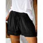 Cocobla Womens Casual Shorts Summer Elastic Drawstring Loose Comfy Solid Color Shorts with Pockets