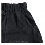 Cocobla Womens Casual Shorts Summer Elastic Drawstring Loose Comfy Solid Color Shorts with Pockets