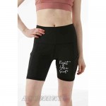 Fight Like a Girl Script Workout Shorts for Women's Empowerment Breast Cancer Running Yoga Exercise