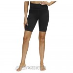 MIER Women's High Waist Yoga Compression Shorts Stretch Biker Shorts with Pockets Tummy Control 4 Inch/8 Inch