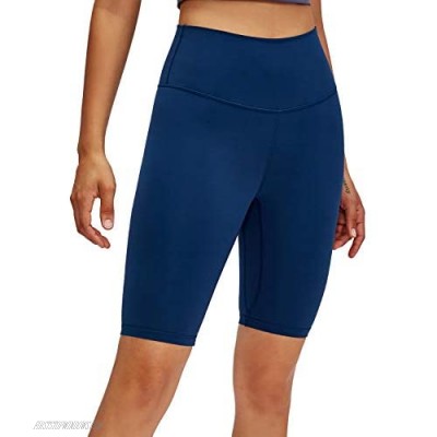Septengo Women's High Waisted Yoga Shorts 10" Tummy Control Workout Shorts