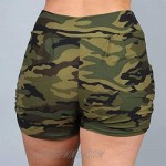 SportsXX Women's Patterned Fashion High Waist Solid Colored Casual Leisure Shorts AS4 S