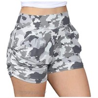 SportsXX Women's Patterned Fashion High Waist Solid Colored Casual Leisure Shorts AS5 L