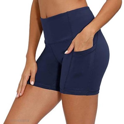 Uhnice Workout Yoga Shorts with Out Pockets Tummy Control Athletic Sports Pants