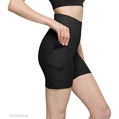 Women Squat Proof High Waist Cropped Yoga Shorts with Pocket