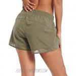 Women's Quick-Dry Workout Sports Running Yoga Athletic Shorts Built-in Panties (GFDS001 Green S)