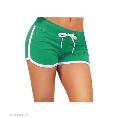 ZITY Summer Sports Shorts Gym Workout Waistband Skinny Shorts Pants (GreenA XL)