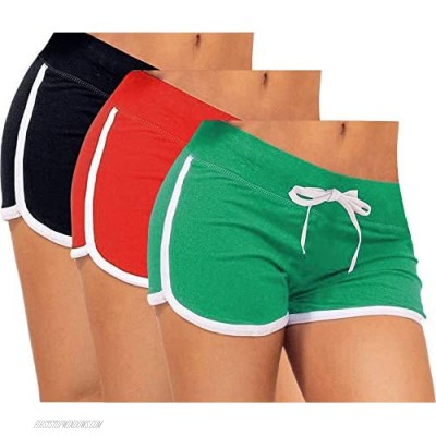 ZITY Women's Dolphin Running Yoga Gym Workout Sport Athletic Shorts (3PACK(Black+Green+Red) XL)