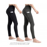 ALONG FIT Yoga Pants for Women with Phone Pockets Compression Workout Leggings Tummy Control Yoga Shorts Capris