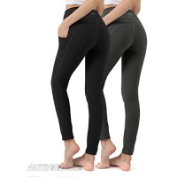 ALONG FIT Yoga Pants for Women with Phone Pockets Compression Workout Leggings Tummy Control Yoga Shorts Capris