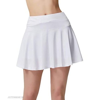 EZ-Joyce Women's Golf Skort Pleated with Pocket Athletic Running Tennis Skirts