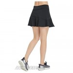EZ-Joyce Women's Pleated Tennis&Golf Skort Mesh Splicing Running Skirt with Pockets Built in Shorts