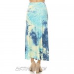 Leggings Depot SK10D-R984-S Women's Basic Casual High Rise Long Maxi Skirt with Side Pockets-R984 Small