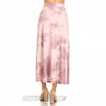 Leggings Depot SK10D-S771-L Women's Basic Casual High Rise Long Maxi Skirt with Side Pockets-S771 Large