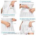 PIMMI Pleated Tennis Skirts for Women with Pockets Shorts Athletic High Waisted Golf Skirt Running Sports Skorts