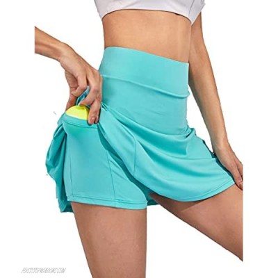 Verdusa Women's Pocket Side High Waist Solid Workout Tennis Skorts Skirt