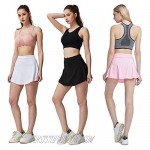 welezhu Women's Athletic Skorts Pleated Cute Skirts with Pockets Active Shorts for Running Workout Golf Tennis White