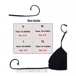 COLO Women Triangle Bikini Top Push up Padded V-Neck Lace-up Basic Swimsuit Top Black White Red