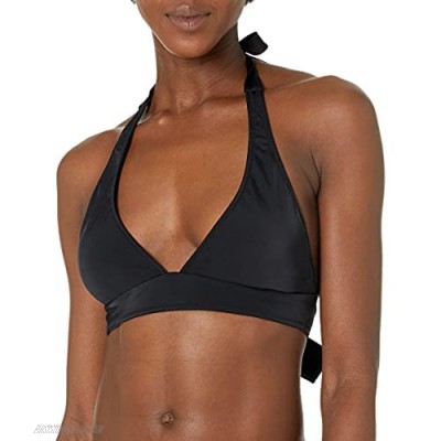  Essentials Women's Light-Support Tie Halter Bikini Swimsuit Top
